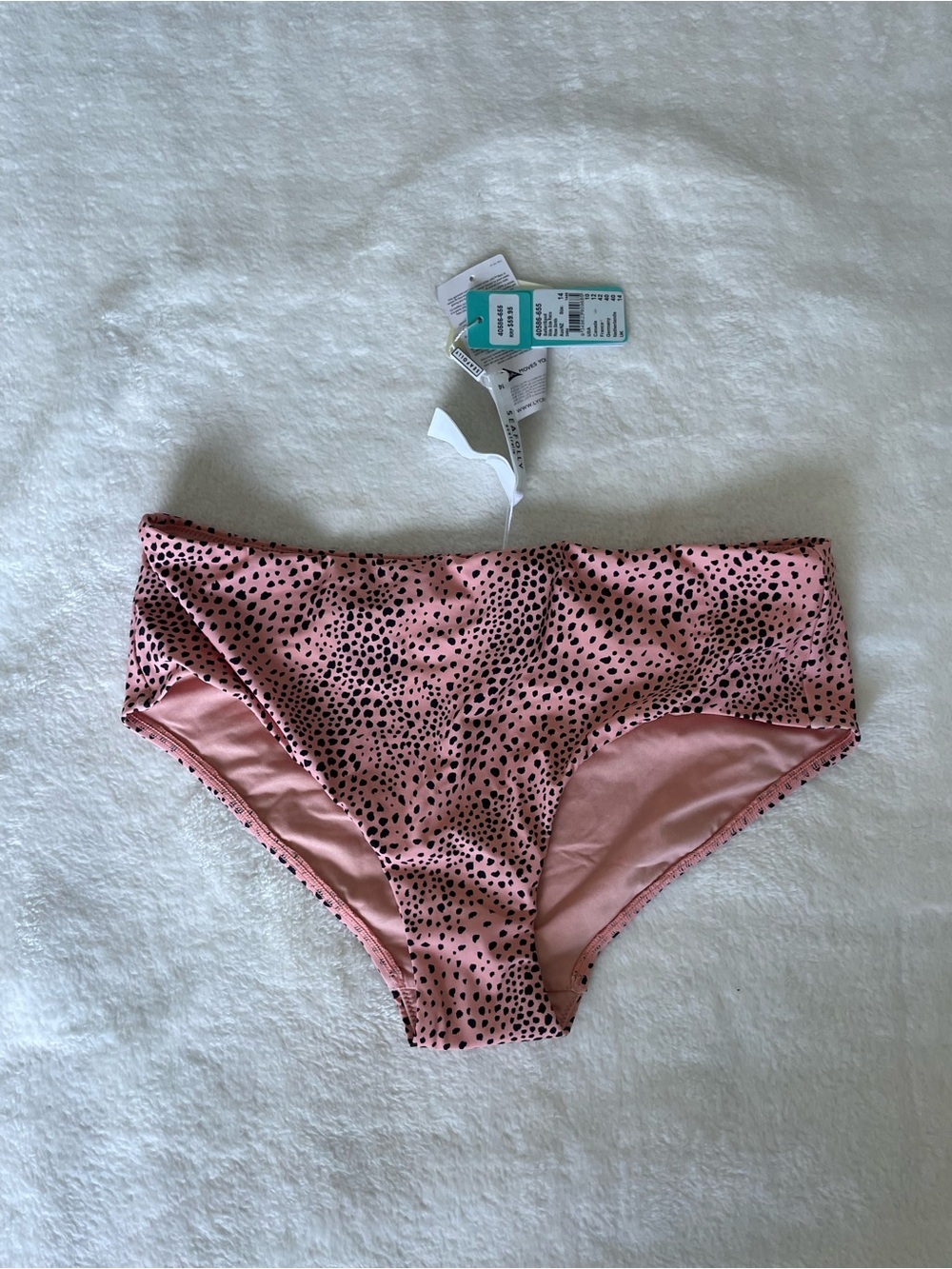 Seafolly Safari Spot Wide Side Retro Bikini Bottoms in Rose Sands